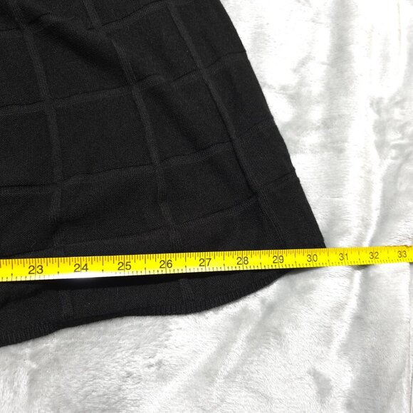 Calvin‎ Klein Sweater Dress Small Black Fit & Flare Knit Scoop Neck 3/4 Sleeve - Picture 7 of 8